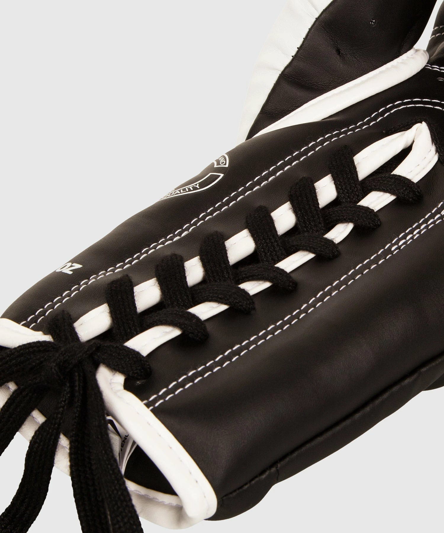 Venum Elite Boxing Gloves - With Laces - Black/White 5 Venum Elite Boxing Gloves - With Laces - Black/White - Image 3