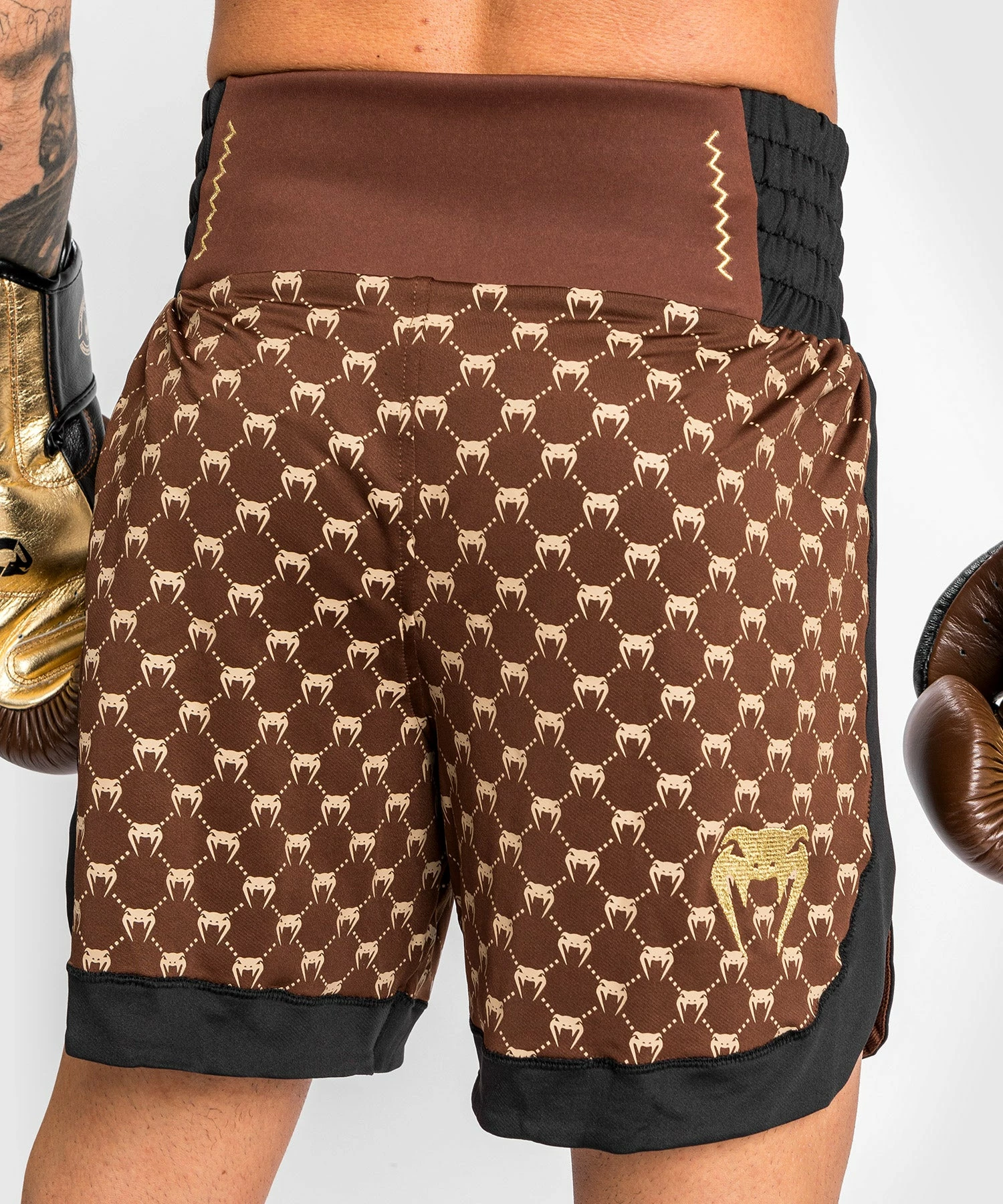 Venum Monogram Boxing Short - Black/Brown 10 Venum Monogram Boxing Short - Black/Brown - Image 8