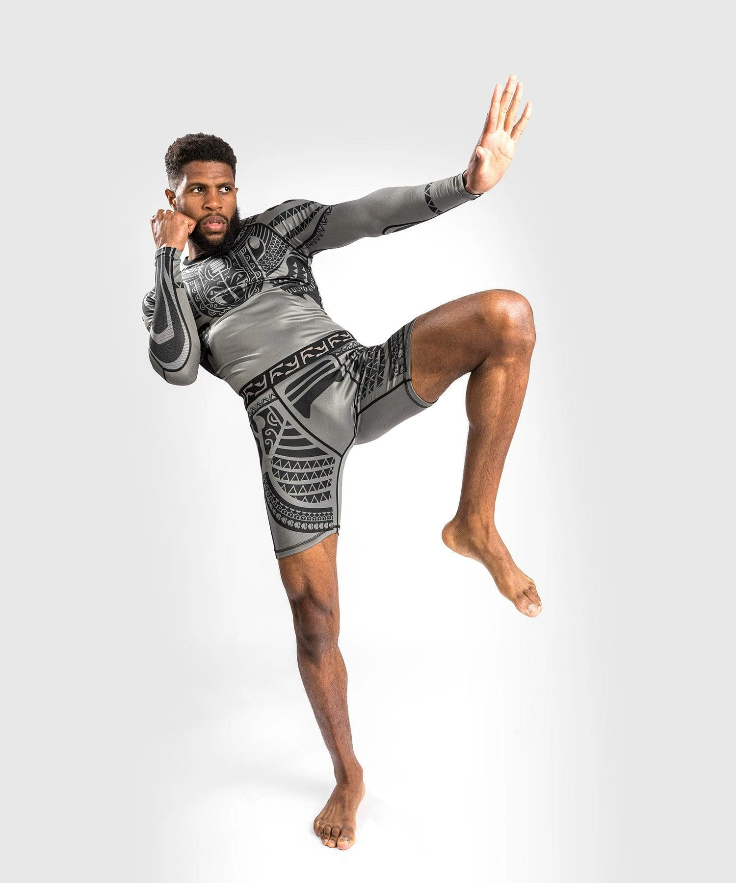 Venum Nakahi Rashguard - Long Sleeves - Grey 5 Venum Nakahi Rashguard - Long Sleeves - Grey - Image 3