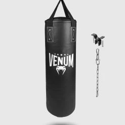 Venum Origins Punching Bag - 70lbs - Black/White (ceiling Mount Included)