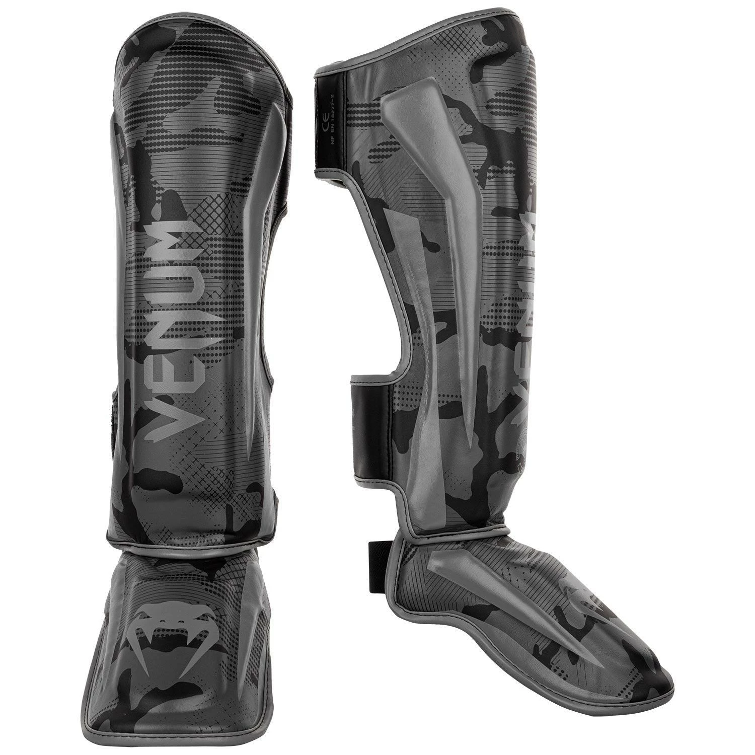 Venum Elite Shin Guards - Black/Dark Camo