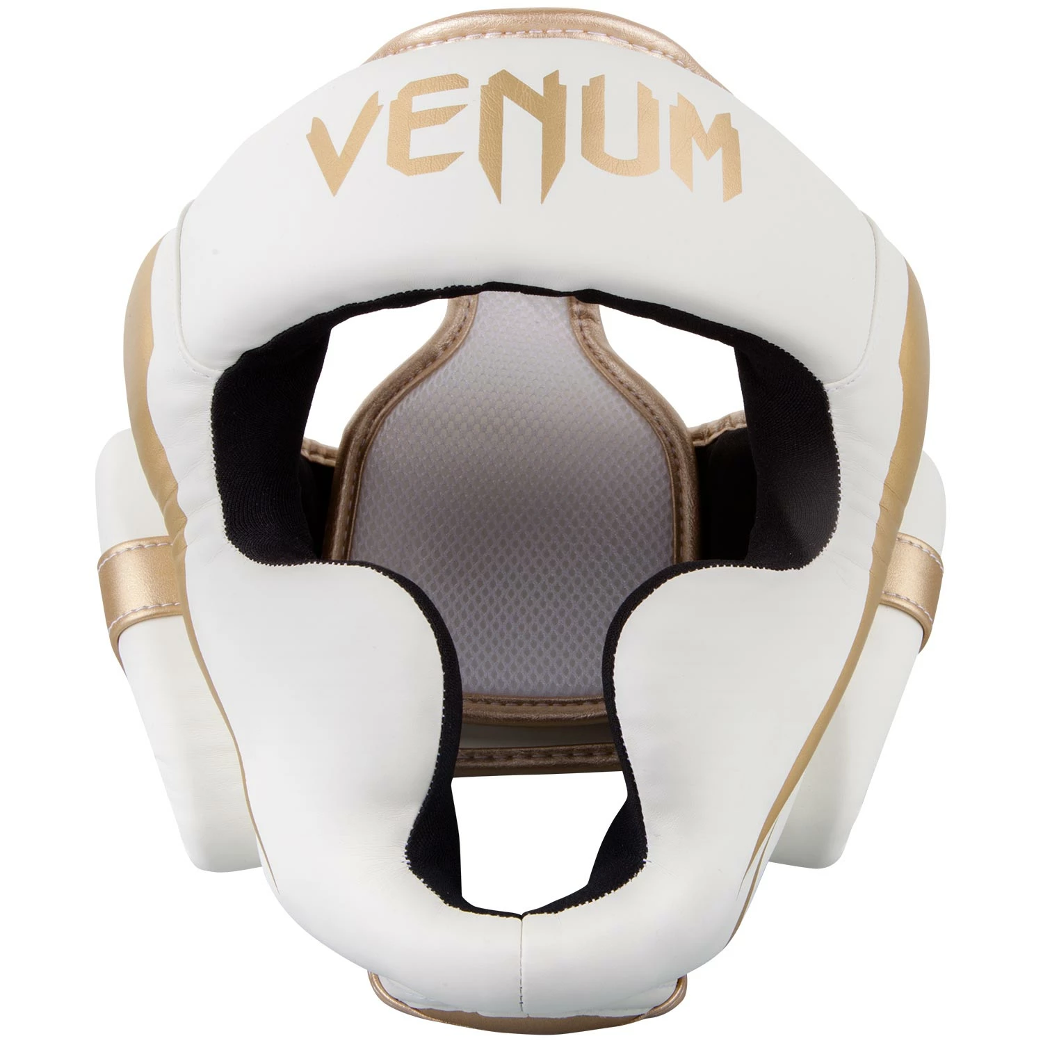 Venum Elite Headgear-White/Gold - Image 2