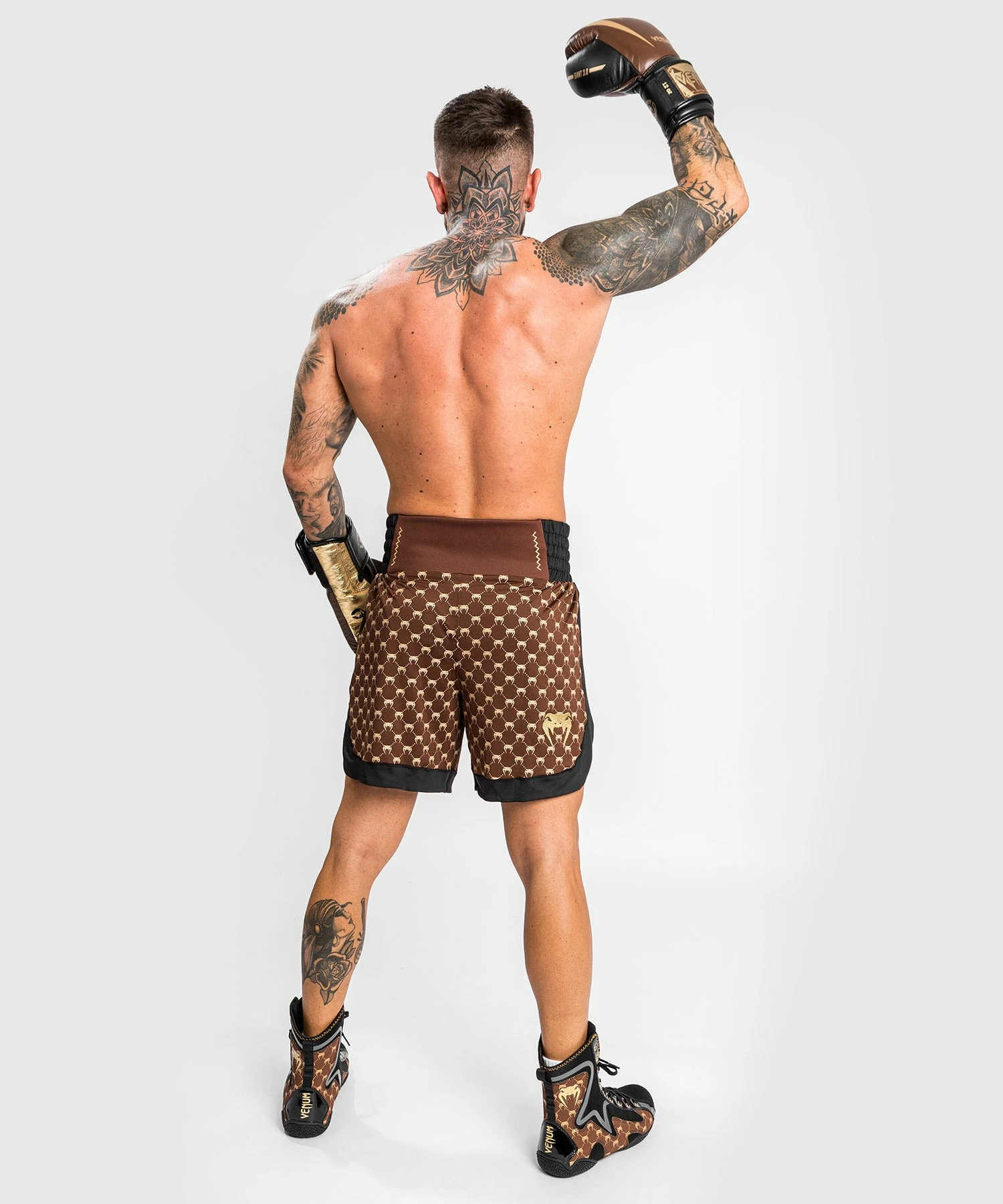 Venum Monogram Boxing Short - Black/Brown 7 Venum Monogram Boxing Short - Black/Brown - Image 5