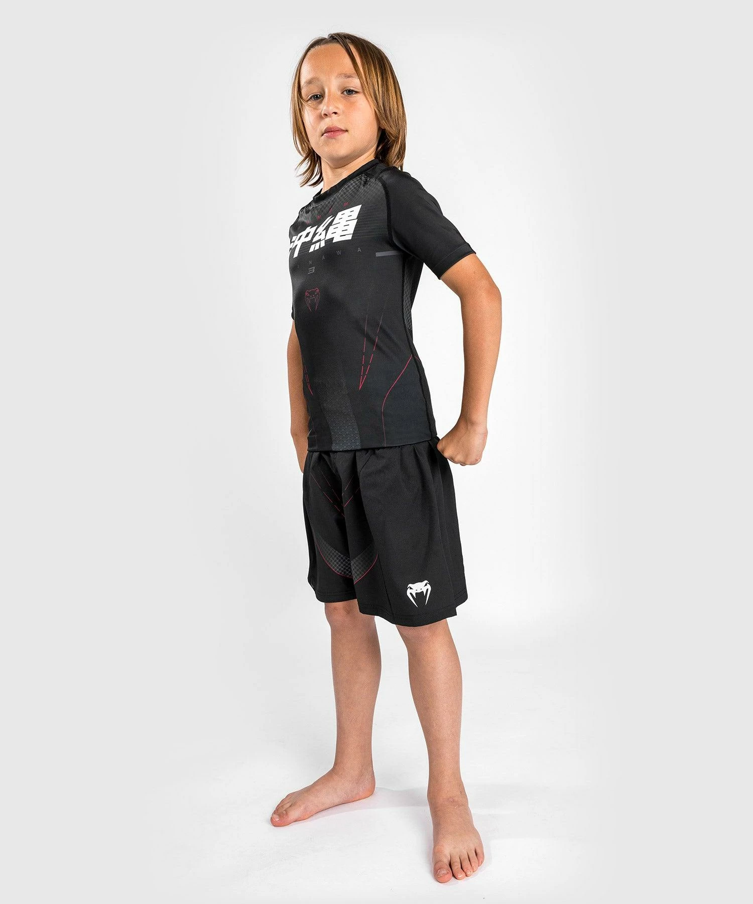 Venum Okinawa 3.0 Rashguard Short Sleeves - For Kids - Black/Red - Image 3