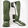 Venum Elite Evo Shinguards - Khaki/Silver