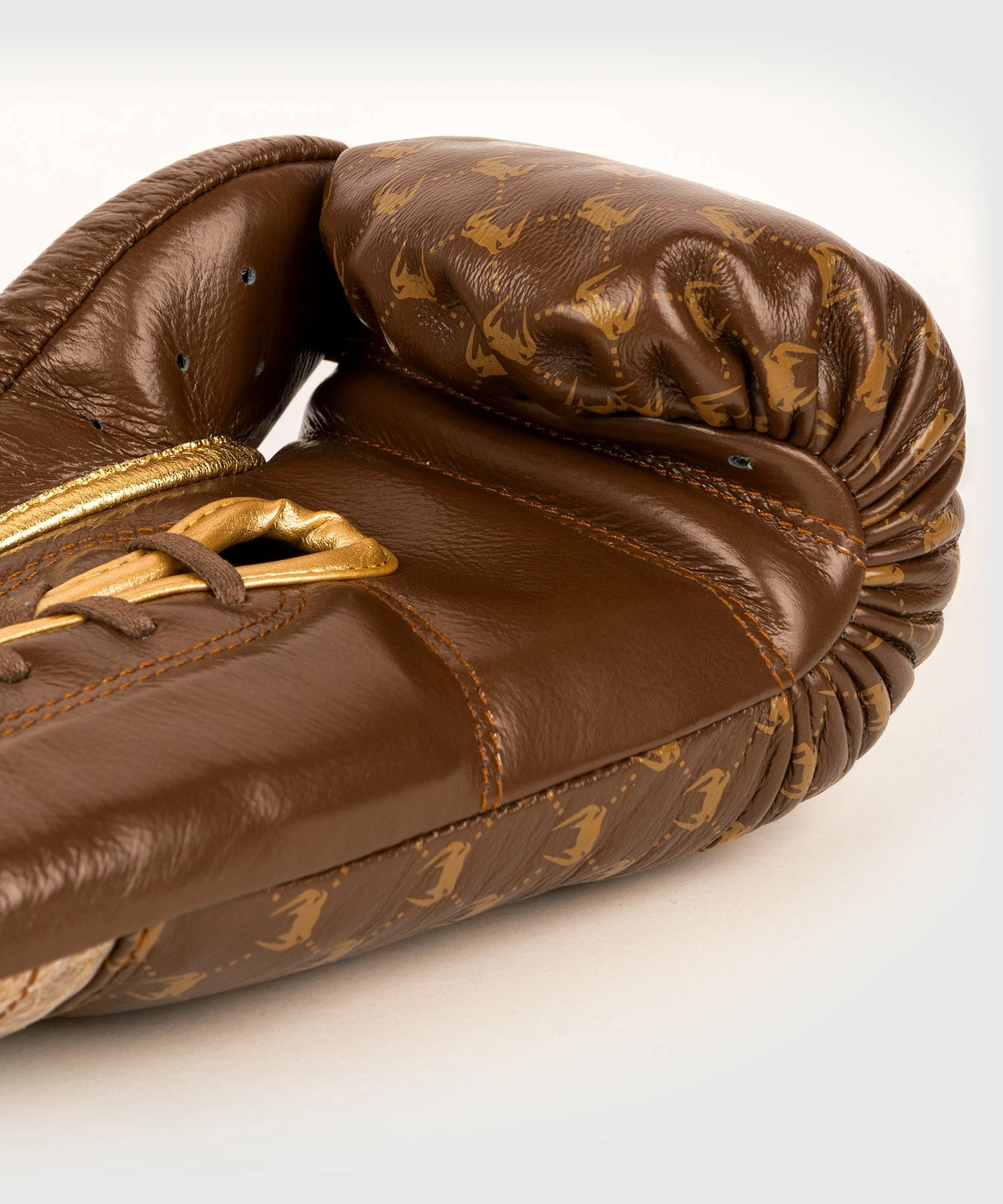 Venum Coco Monogram Pro Lace Up Boxing Gloves - Grizzly Brown - Image 6