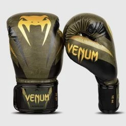 Venum Impact Boxing Gloves - Khaki/Gold