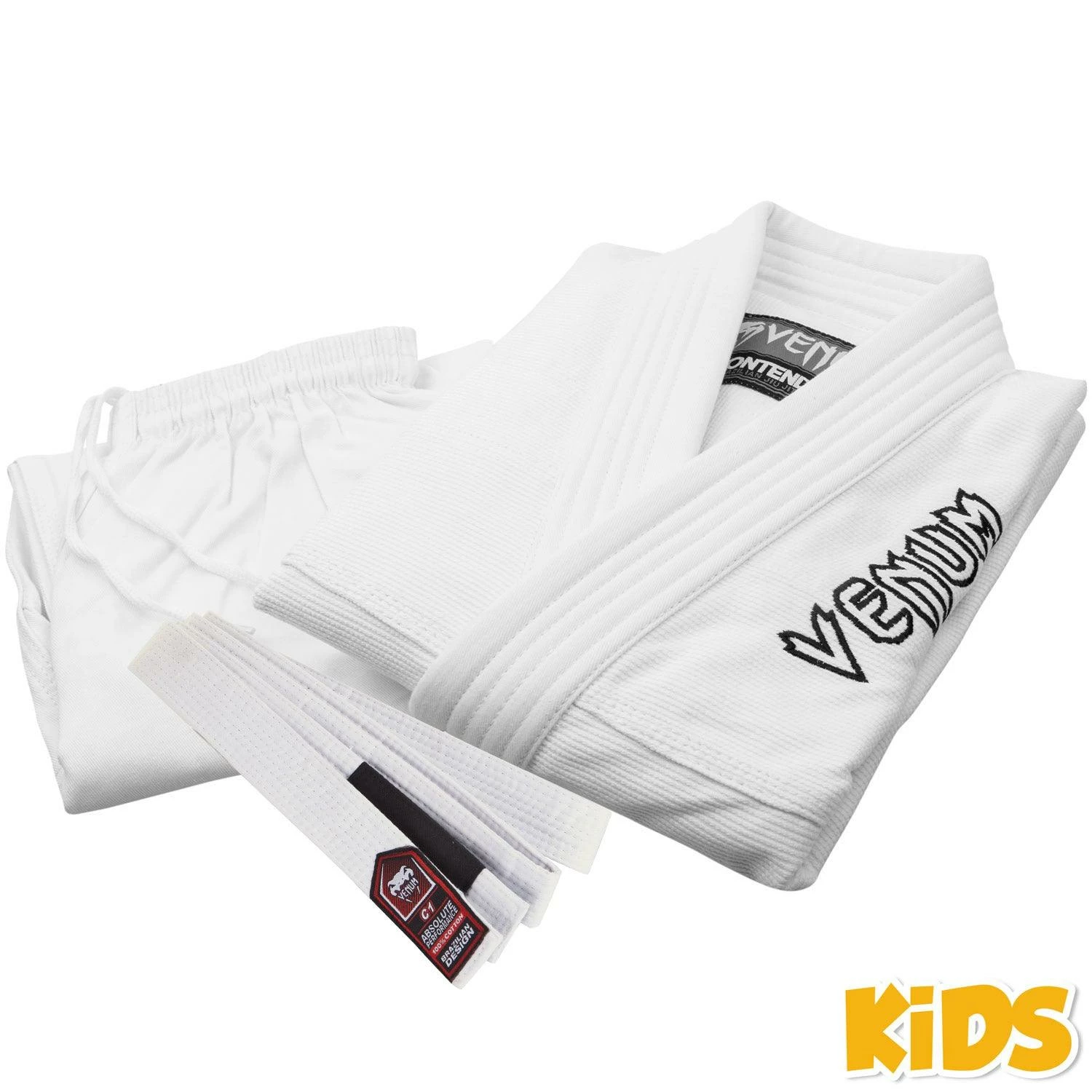 Venum Contender Kids BJJ Gi (Free White Belt Included) - White - Image 3