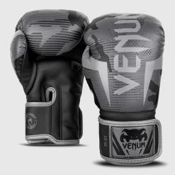 Venum Elite Boxing Gloves - Black/Dark Camo -Cheap Boxing Store BG ELITE 3.0 BLACK GREY 1500 02 1 1