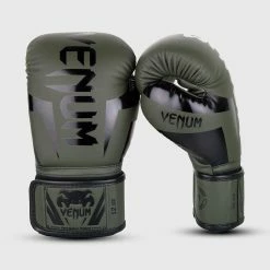 Venum Elite Boxing Gloves - Khaki/Black