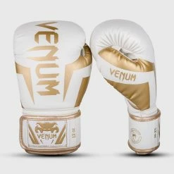 Venum Elite Boxing Gloves - White/Gold