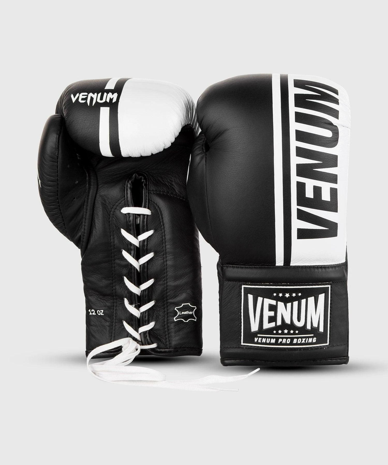 Venum Shield Pro Boxing Gloves - With Laces - Black/White 5 Venum Shield Pro Boxing Gloves - With Laces - Black/White - Image 3