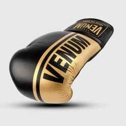 Venum Shield Pro Boxing Gloves - With Laces - Black/Gold