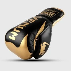 Venum Hammer Pro Boxing Gloves - With Laces - Black/Gold