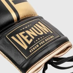 Venum Shield Pro Boxing Gloves - With Laces - Black/Gold -Cheap Boxing Store IMG 7972 copie