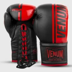 Venum Shield Pro Boxing Gloves - With Laces - Black/Red -Cheap Boxing Store IMG 8305 copie