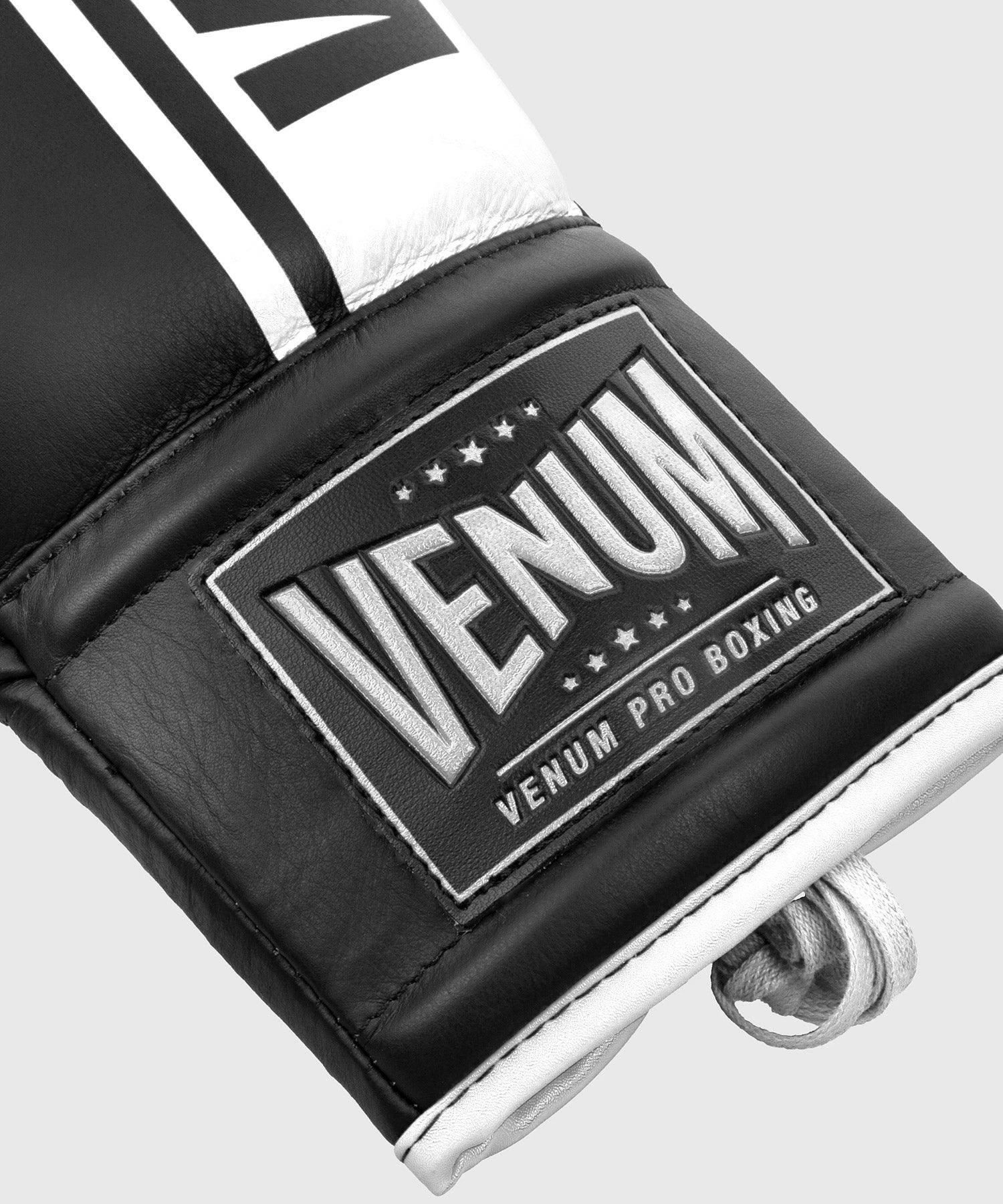 Venum Shield Pro Boxing Gloves - With Laces - Black/White 10 Venum Shield Pro Boxing Gloves - With Laces - Black/White - Image 8