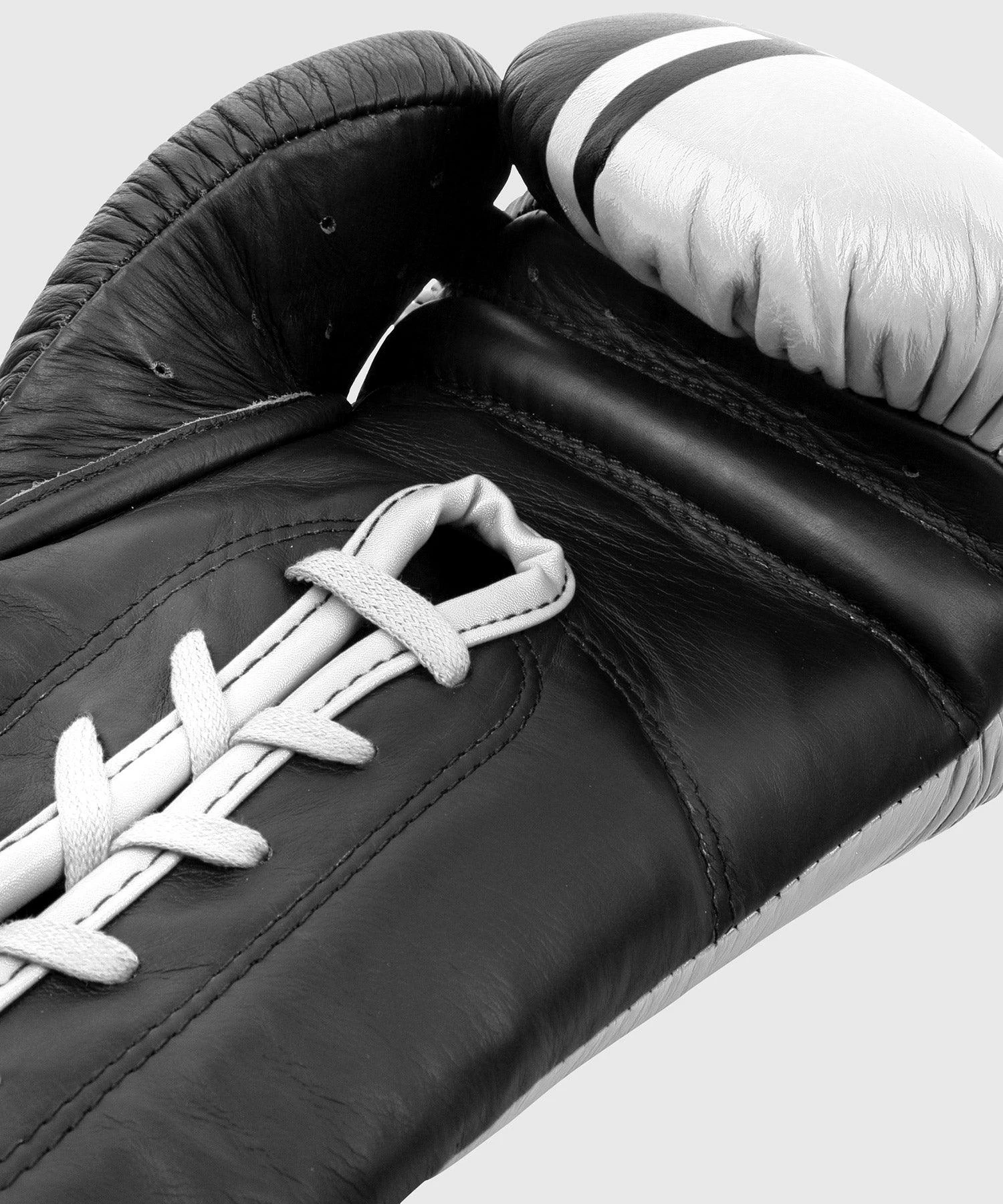 Venum Shield Pro Boxing Gloves - With Laces - Black/White 9 Venum Shield Pro Boxing Gloves - With Laces - Black/White - Image 7