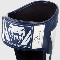Venum Elite Standup Shin Guards - White/Navy Blue -Cheap Boxing Store SHINGUARD ELITE NAVYBLUE WHITE HD 02