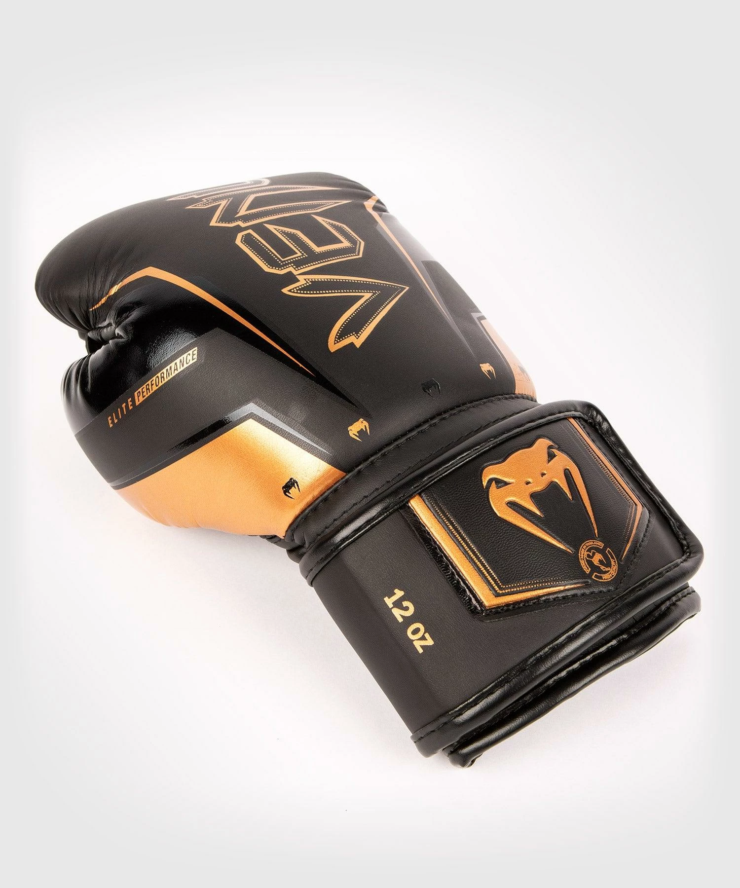 Venum Elite Evo Boxing Gloves - Black/Bronze - Image 4