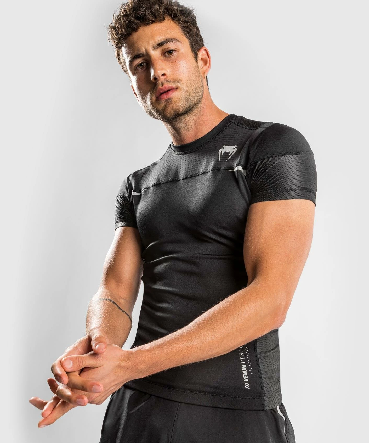 Venum Tempest 2.0 Rashguard Short Sleeves - Black/Grey